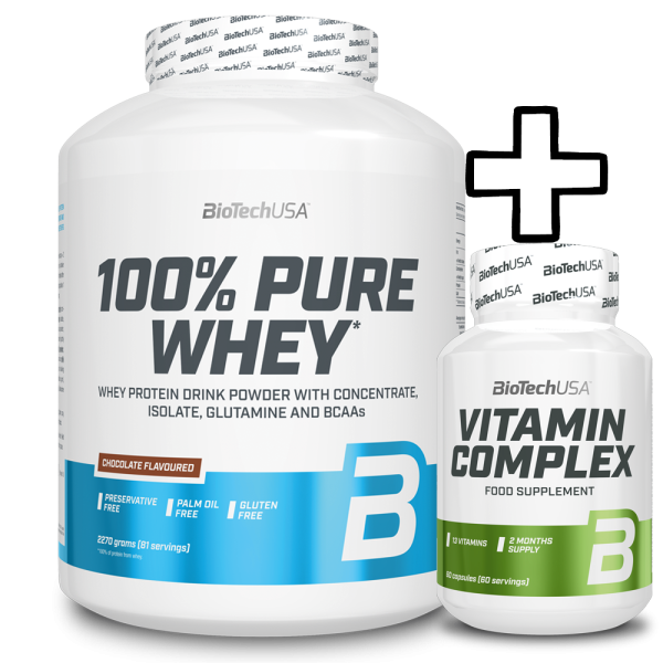 BioTech USA 100% Pure Whey 2270g + Vitamin Complex 60 Caps