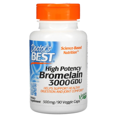 Doctor's Best High Potency Bromelain 3000 GDU, 500 mg, 90 VCaps