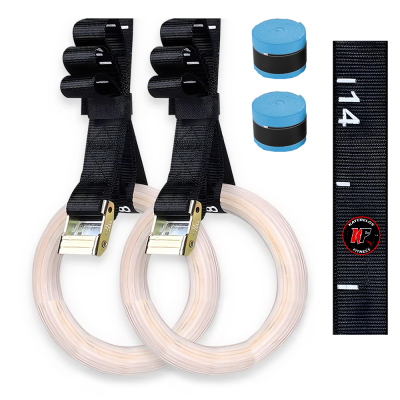 Katerelos Fitness Κρίκοι Γυμναστικής Ξύλινοι Με Ιμάντες 28mm