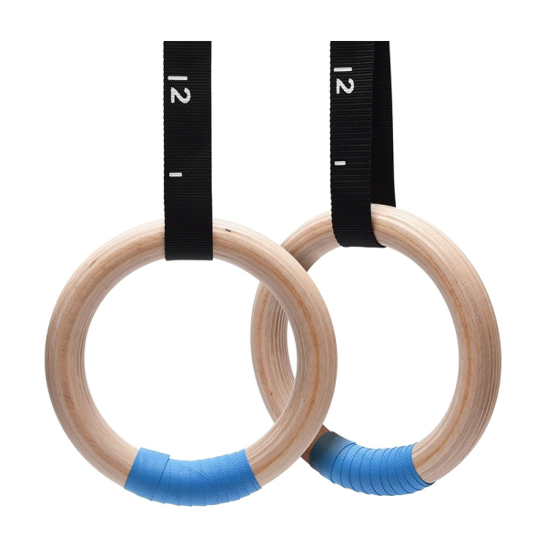 Katerelos Fitness Κρίκοι Γυμναστικής Ξύλινοι Με Ιμάντες 28mm