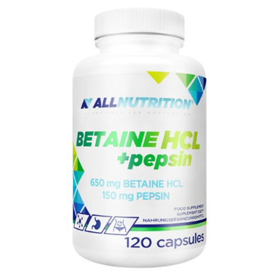 Ευεξία - ΟΜΟΡΦΙΑ All Nutrition Betaine HCL + Pepsin 120 Caps