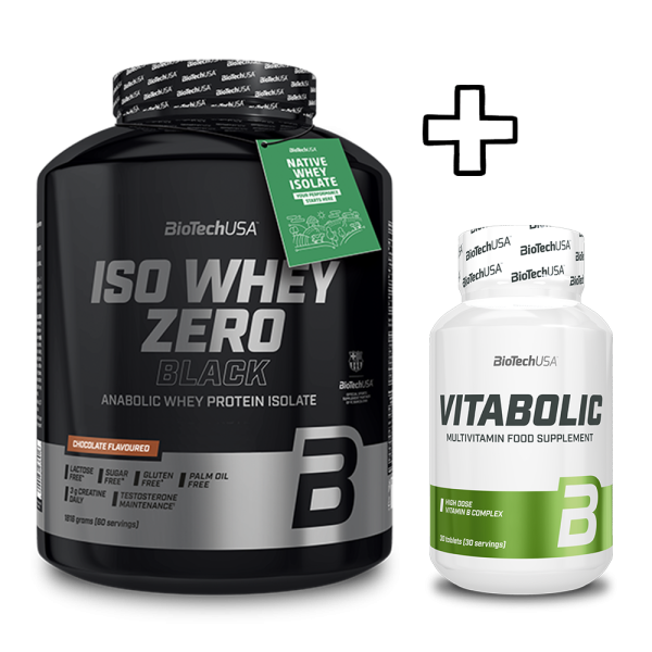 BioTech USA Iso Whey Zero Black 1816g + (FREE) BioTech USA Vitabolic 30 Tabs