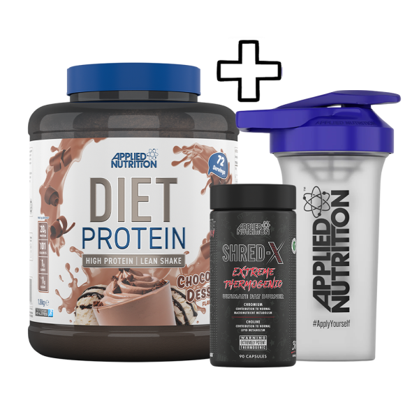 Applied Nutrition Diet Whey 1800g + Applied Nutrition Shred-X Extreme Thermogenic 90 VCaps + Applied Nutrition Shaker 700ml