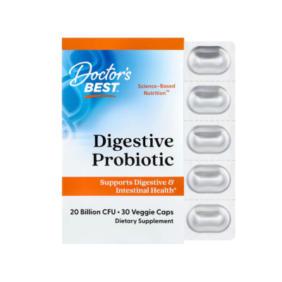 Doctor's Best Digestive Probiotic 20 Billion With Howaru 30 VCaps