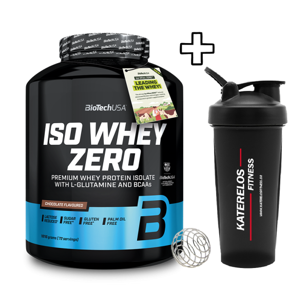BioTech USA Iso Whey Zero 1816g + (GIFT) Katerelos Fitness Shaker 600ml