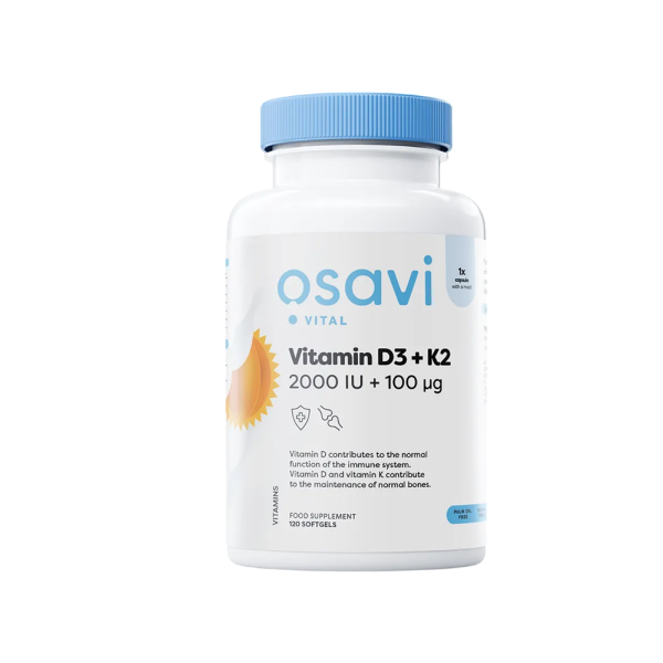 Osavi Vitamin D3 + K2 2000IU 100mcg 120 Softgels