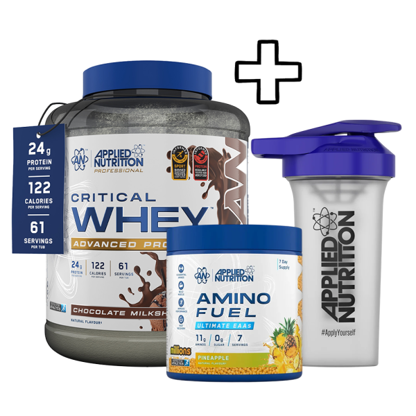 Applied Nutrition Critical Whey 2000g + Applied Nutrition Amino Fuel EAA 91g + Applied Nutrition Shaker 700ml