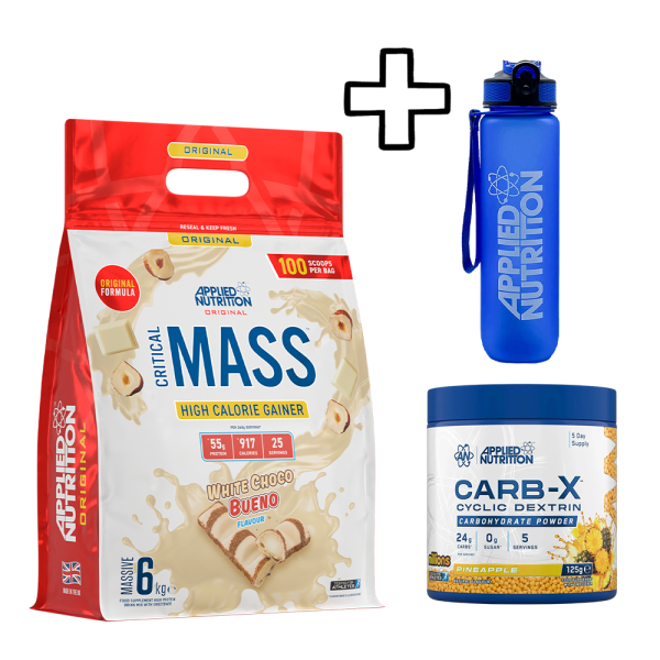 Applied Nutrition Critical Mass Original 6000g + (ΔΩΡΟ) Applied Nutrition Carb-X Cyclic Dextrin 125g + Applied Nutrition Lifestyle Water Bottle 1000ml