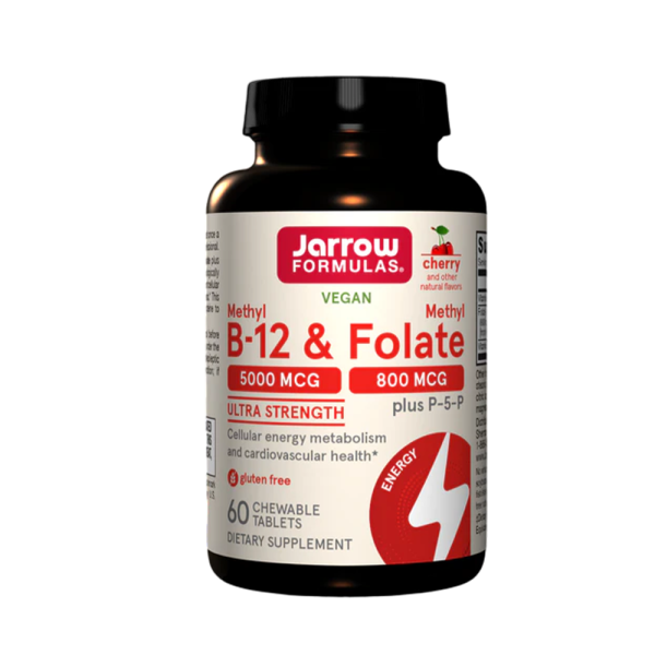 Jarrow Formulas Methyl B-12 & Methyl Folate Cherry 60 Chewable Tabs