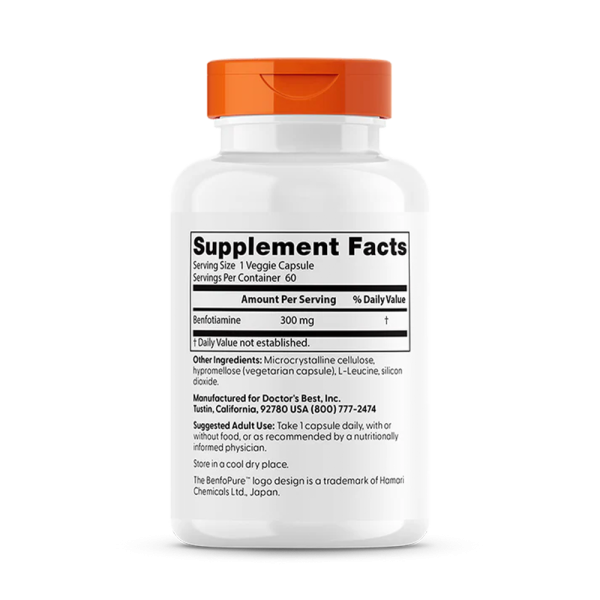 Doctors Best Benfotiamine with BenfoPure 300mg 60 VCaps